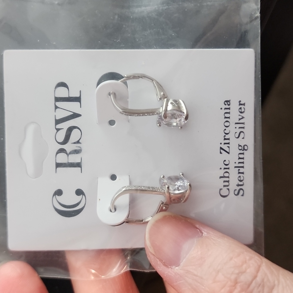Sterling silver leverback earrings